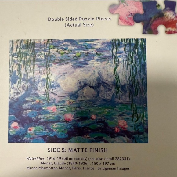 Monet Double-Sided Puzzle with Blue and Purple Hues - Picture 5 of 5